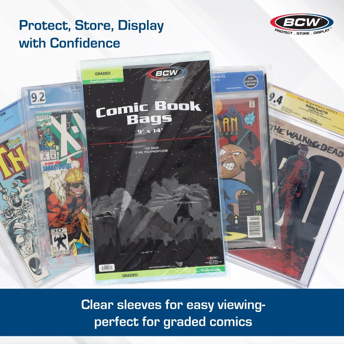 Resealable Bag for Graded Comics - 9 X 14