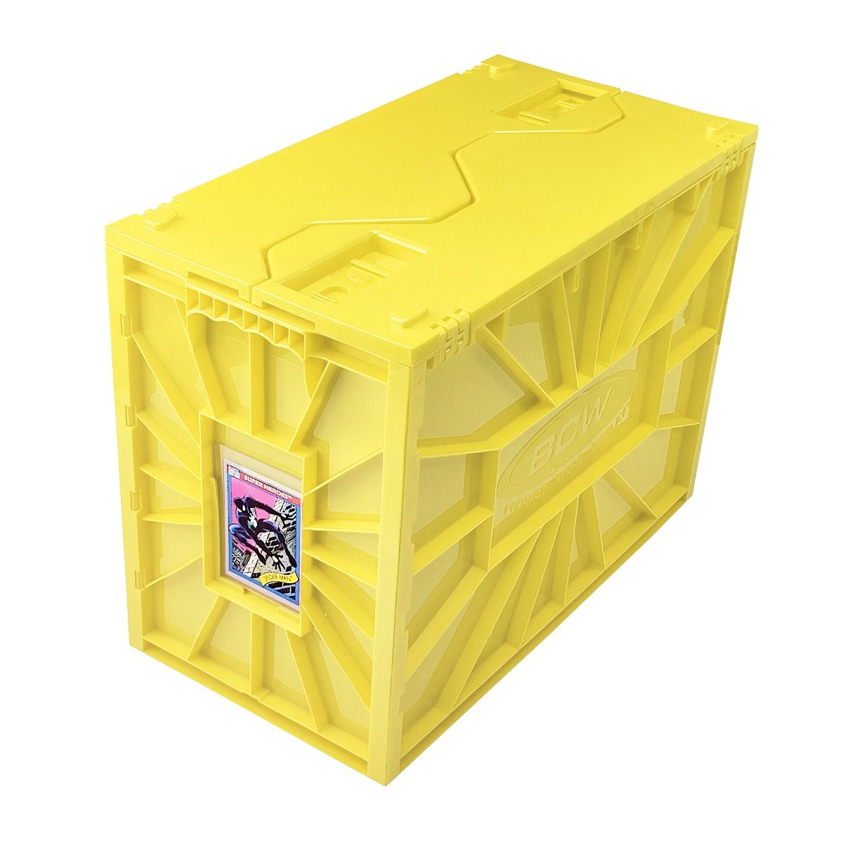 Short Comic Book Plastic Bin - Yellow