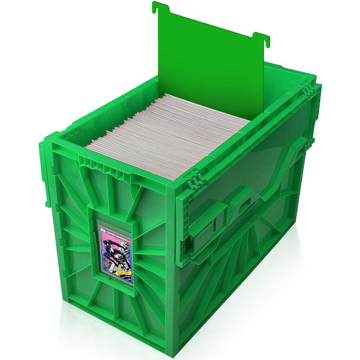 Short Comic Book Plastic Bin - Green