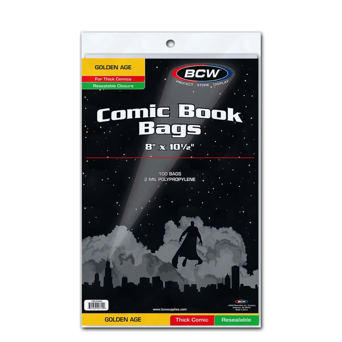Resealable Golden Comic Bags - Thick
