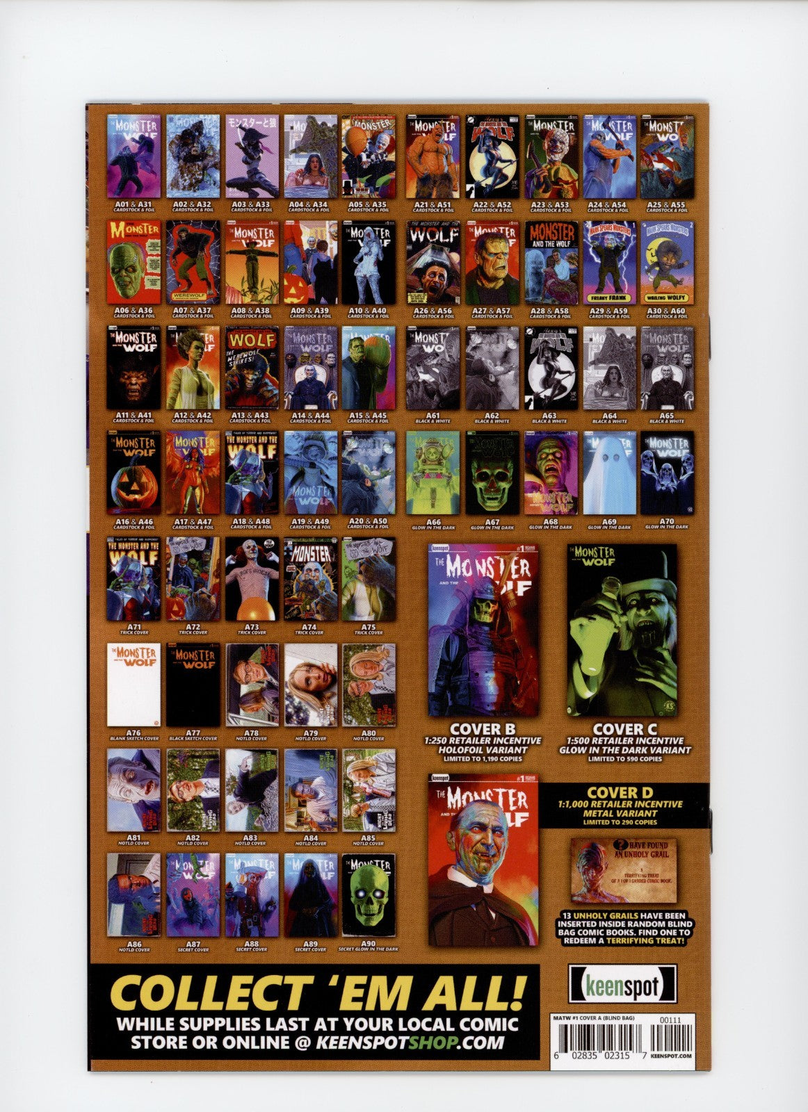 Mark Spears Monsters: Monster And The Wolf #1 A09 Dracula Blind Bag Variant 2025