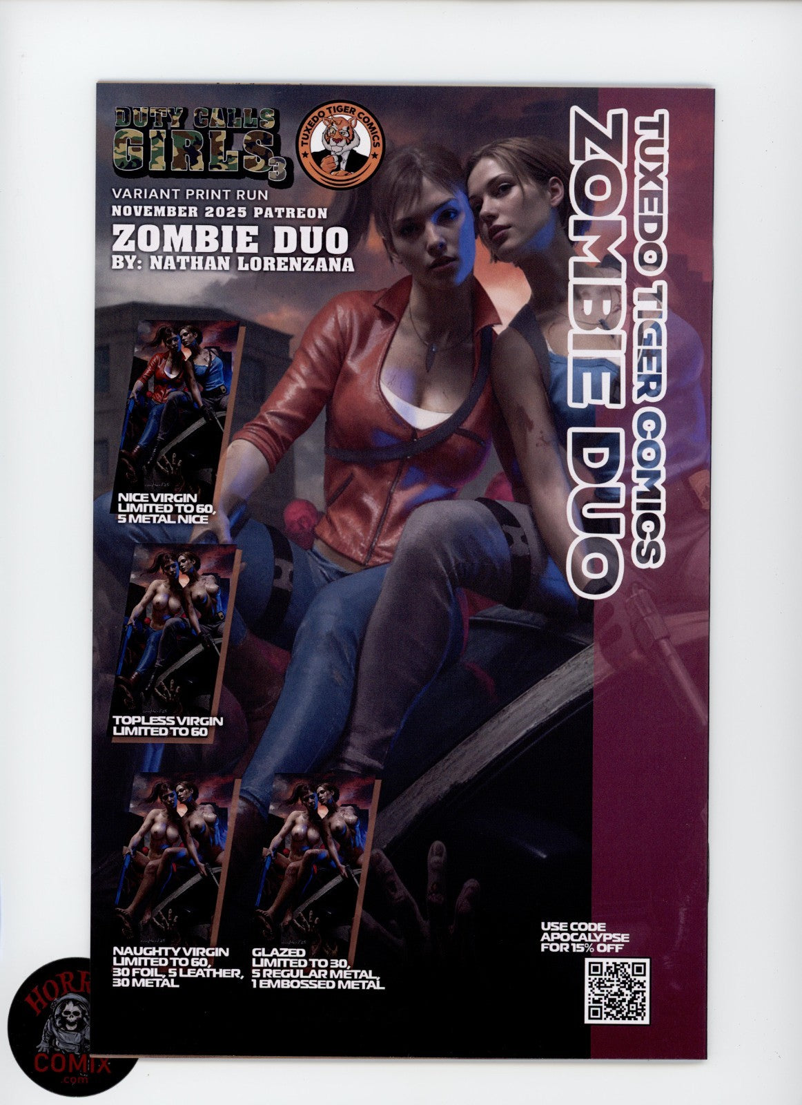 Duty Calls Girls 3 "Zombie Duo" Topless PE Exclusive 49/60 By Nathan Lorenzana