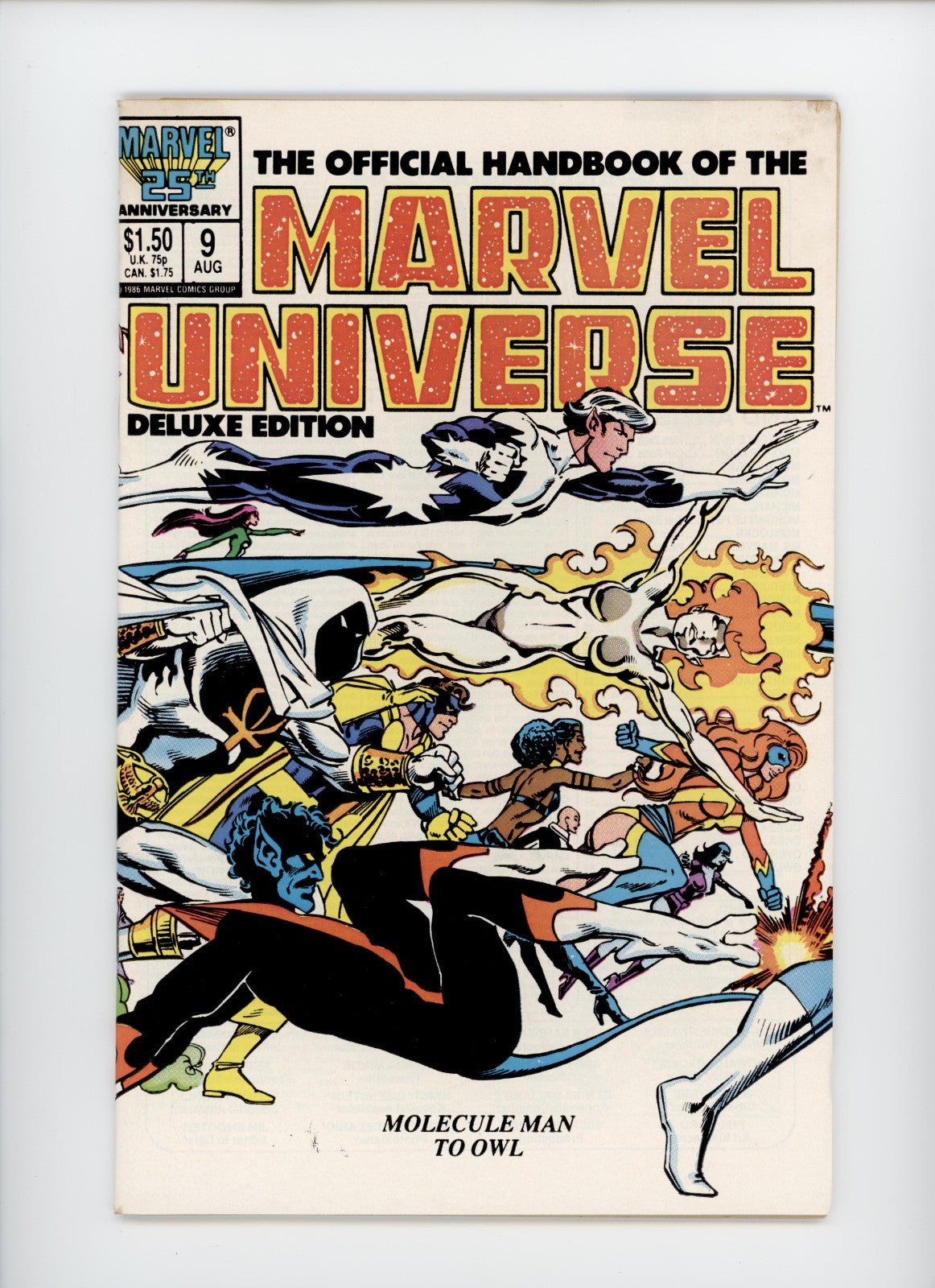 Official Handbook of the Marvel Universe Lot #7-10 & 12 Wraparound cover 1986