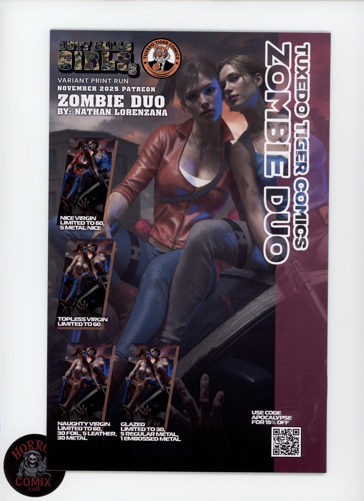 Duty Calls Girls 3 "Zombie Duo" Naughty PE Exclusive Numbered - Nathan Lorenzana