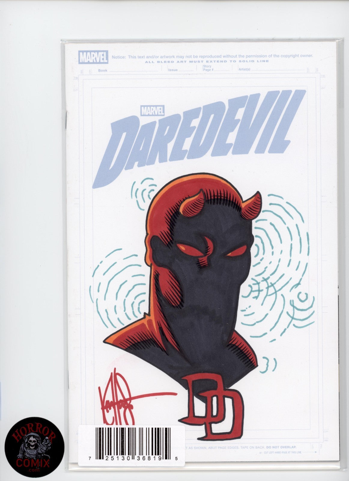DAREDEVIL #1 ORIGINAL HAND-DRAWN ART BY KEN HAESER! w/ COA & DF holofoil seal v1