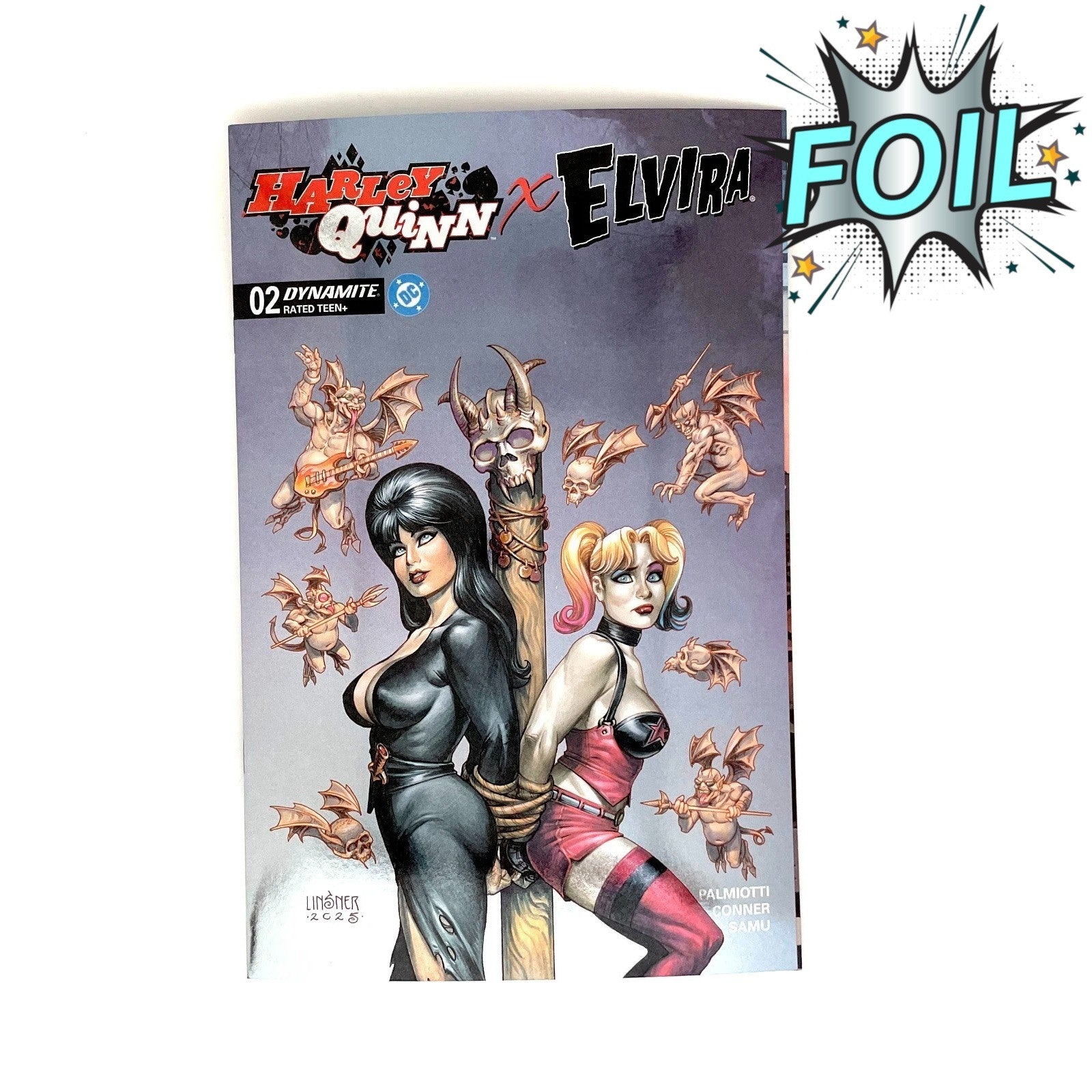 Harley Quinn X Elvira Mistress Of The Dark #2Y Foil Cover - Linsner - 2025
