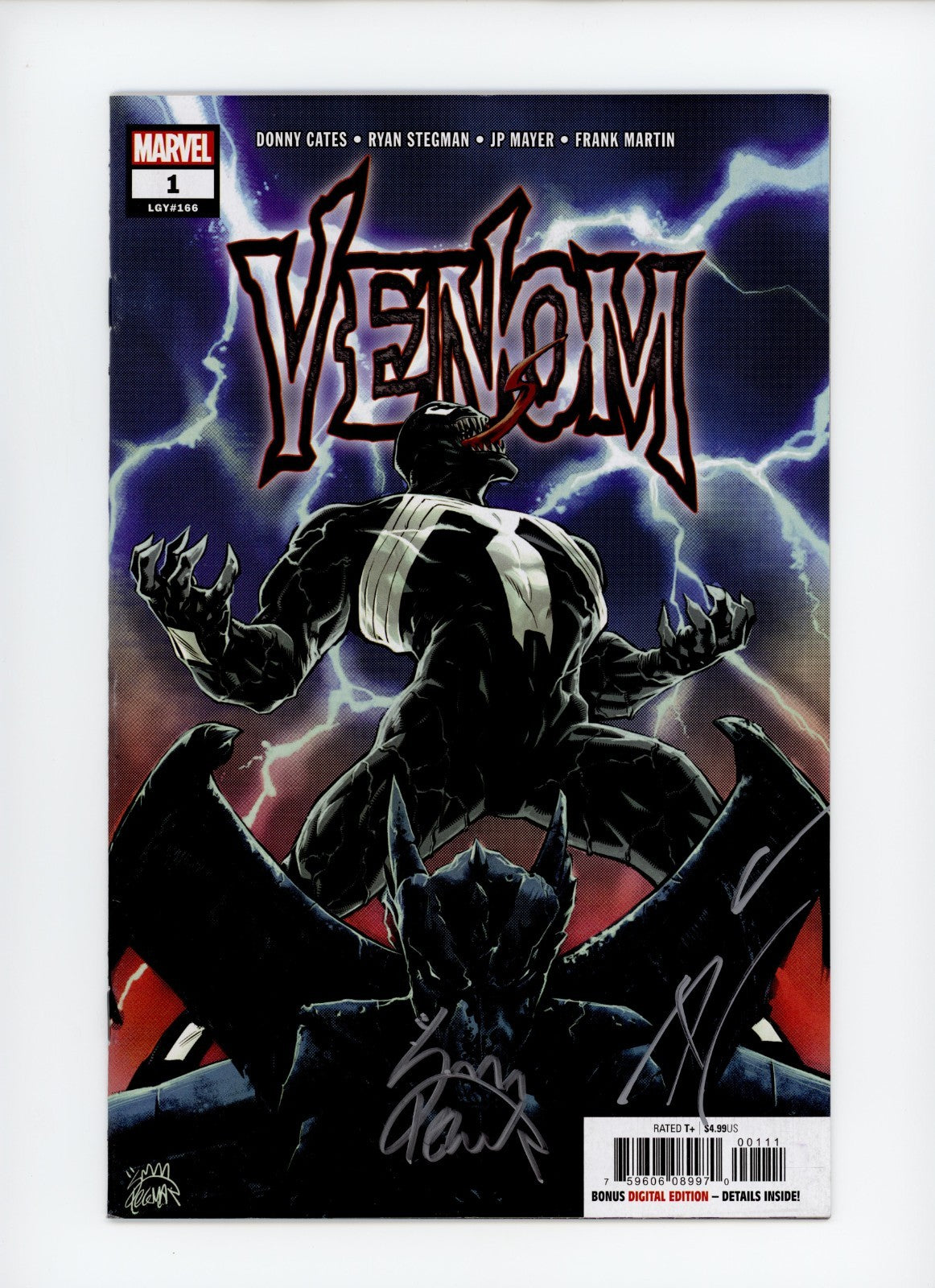Venom #1 Vol. 4 DOUBLE SIGNED Stegman - Cates - COA - Marvel Comics Variant 2018