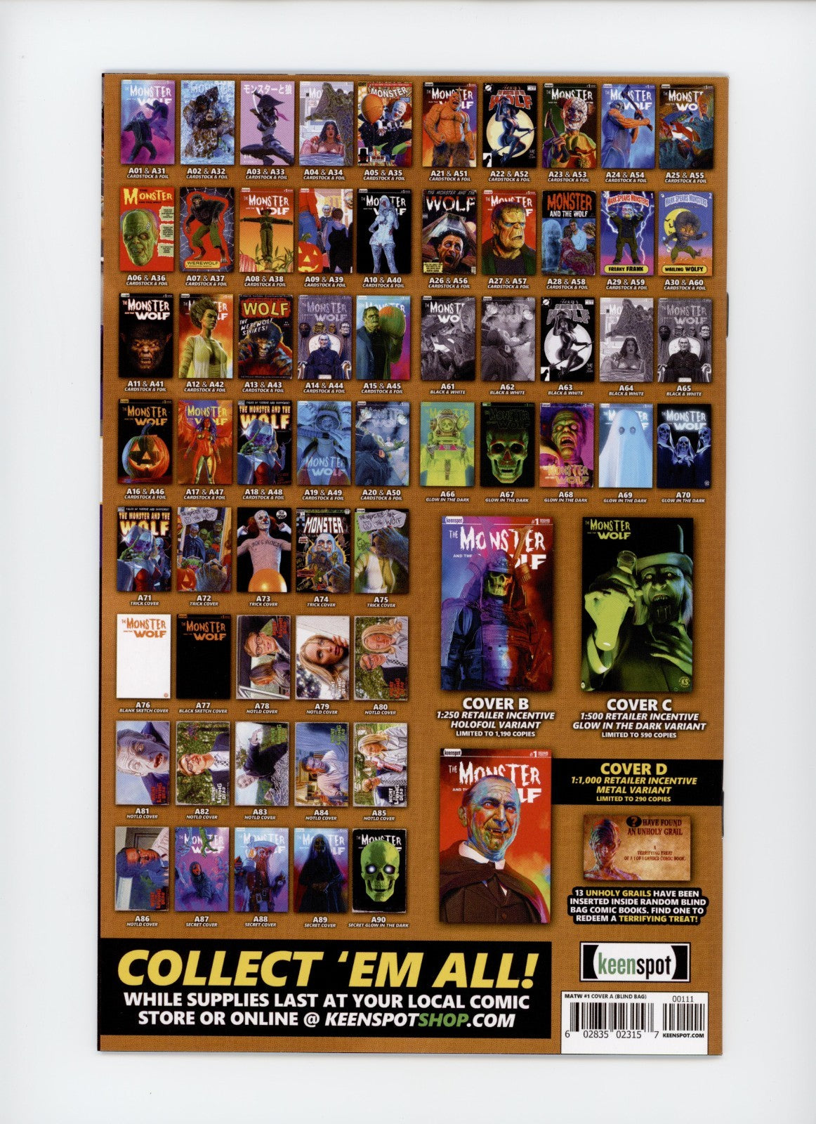Mark Spears Monsters: Monster And The Wolf #1 A21 Blind Bag Variant 2025