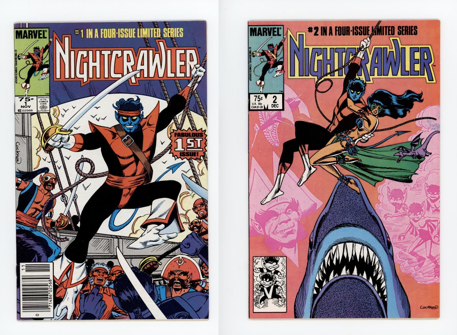Nightcrawler #1 & #2 Marvel Comics - Shadowcat Cockrum 1985