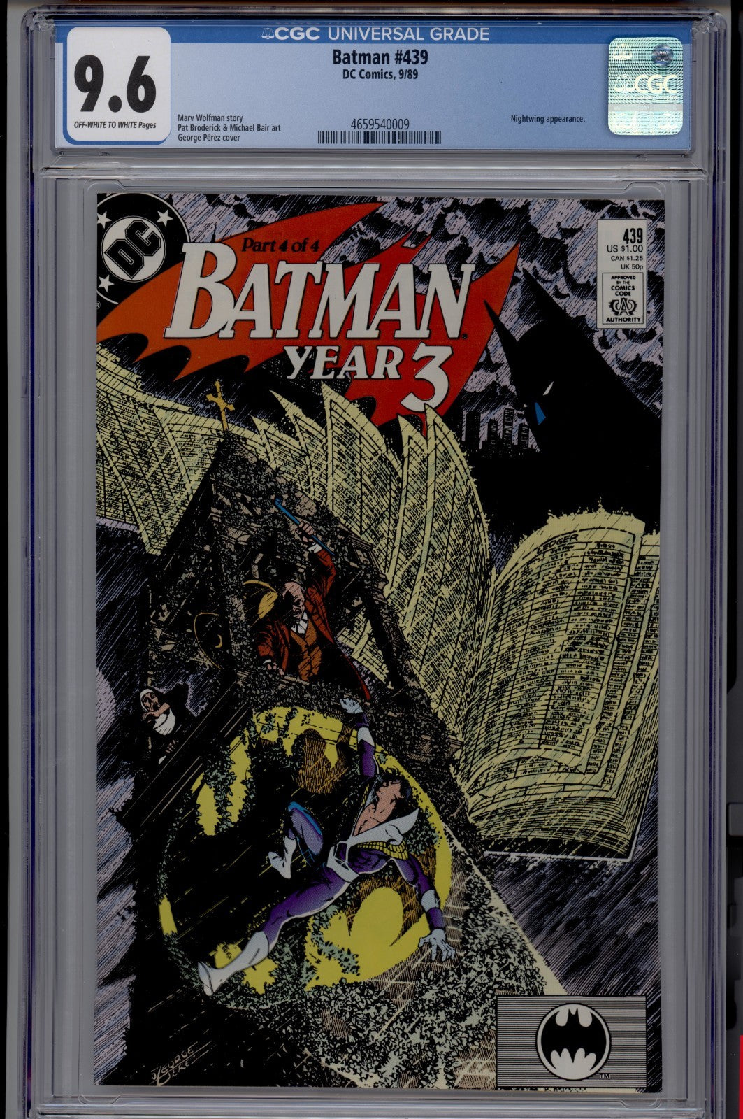Batman #439 CGC 9.6 NM+ DC Comics Nightwing Appearance - 1989