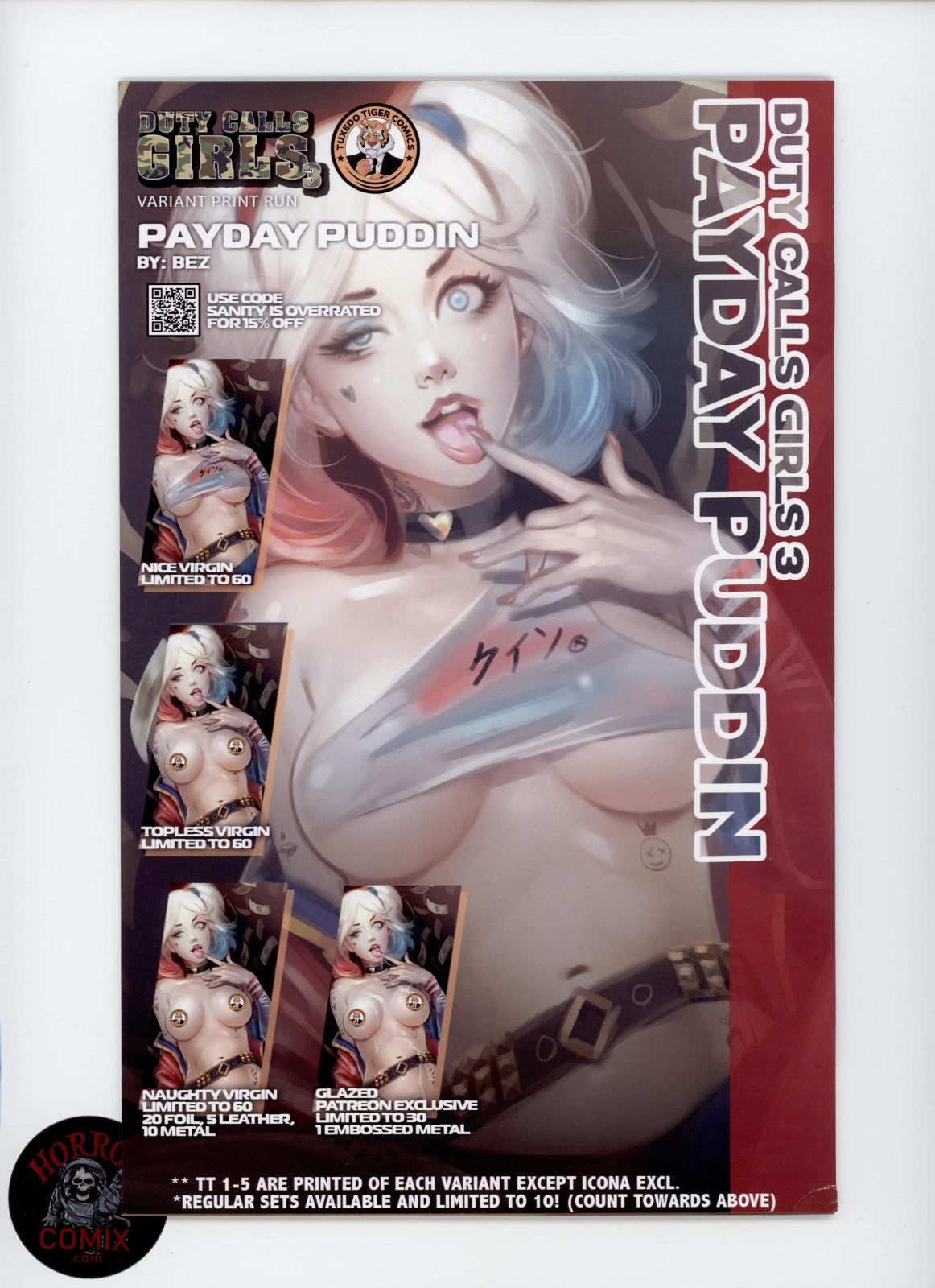 Duty Calls Girls 3 "Payday Puddin’" Nice & Topless Covers by BEZ - Corner Damage