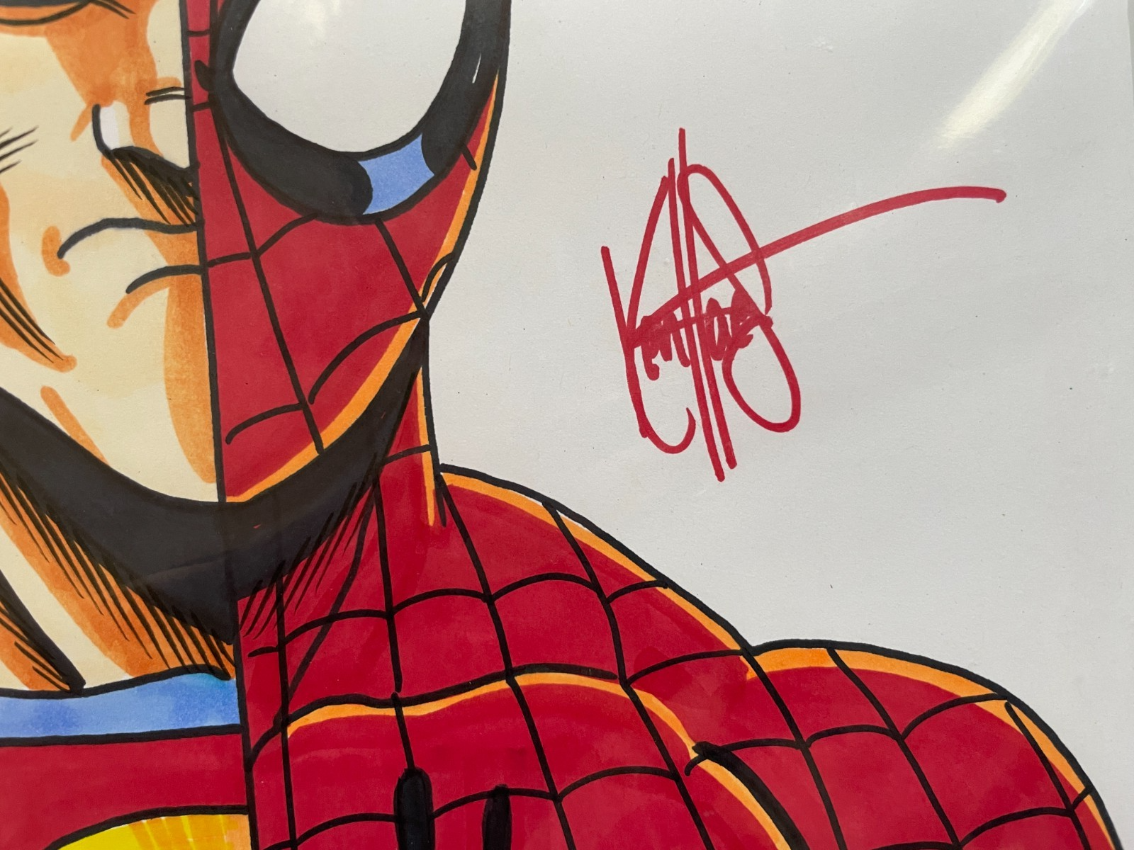 SUPERMAN VS AMAZING SPIDERMAN #1 50TH TREASURY BLANK SIGNED & SKETCH KEN HAESER