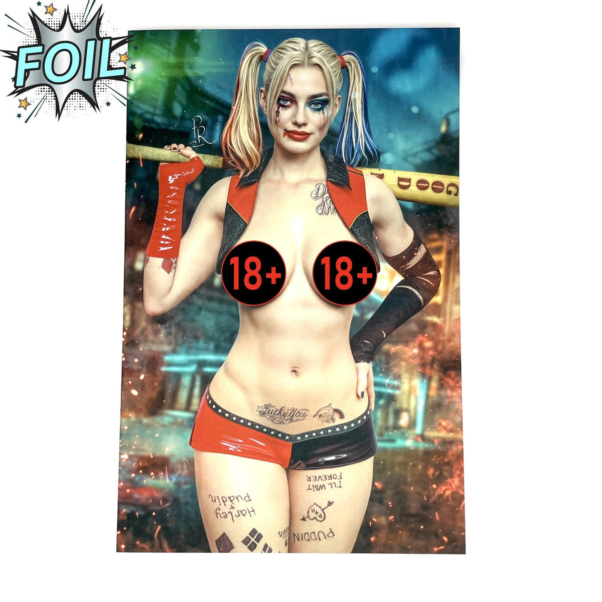 Harley Quinn Cosplay Nice & Naughty Foils NSFW Variants - by Pristine Renders