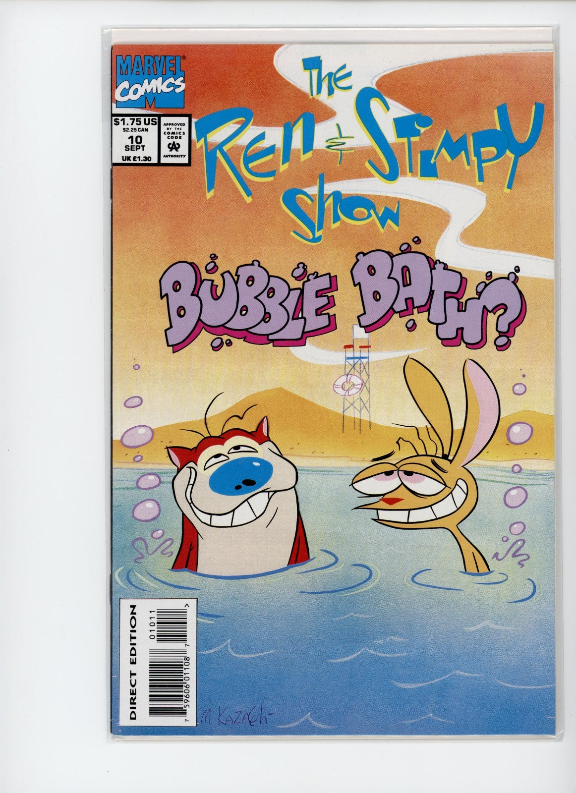 Ren And Stimpy Show Marvel Comic #1 - 10 Lot - 1, 6 & 7 SIGNED