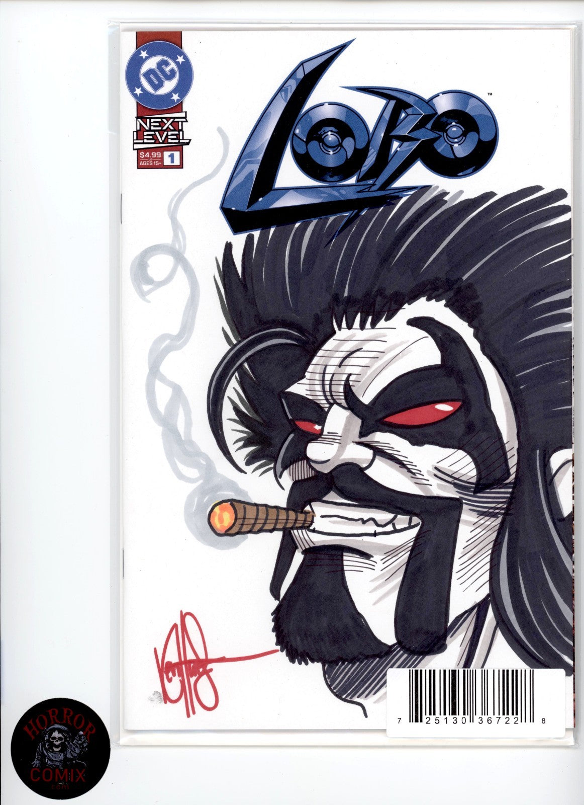 LOBO #1 SIGNED w/ SKETCH OF LOBO BY KEN HAESER - DF & DC Comics - 2026  -v1