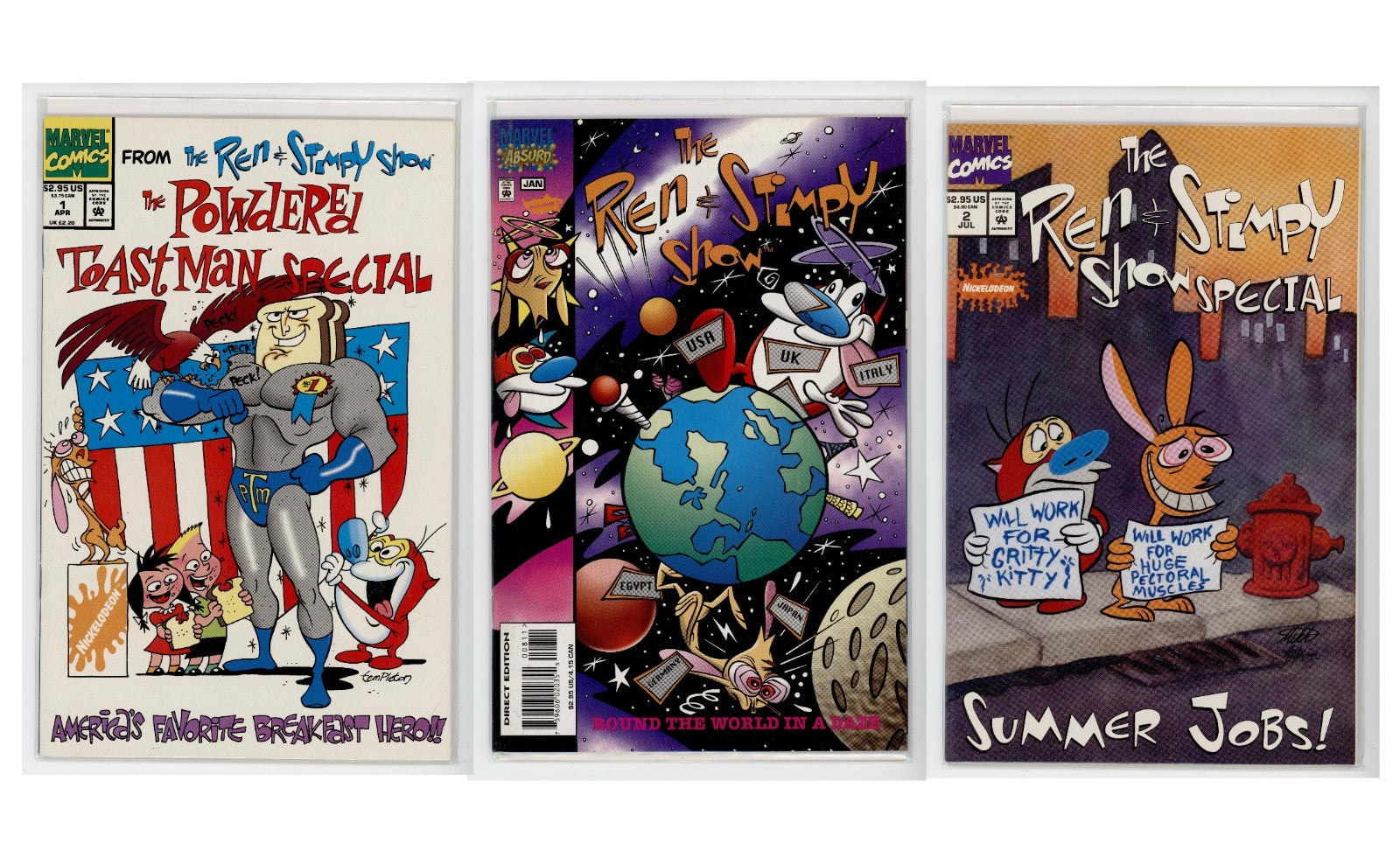 x3 Ren And Stimpy Show Comics Specials including Powdered Toast Man #1