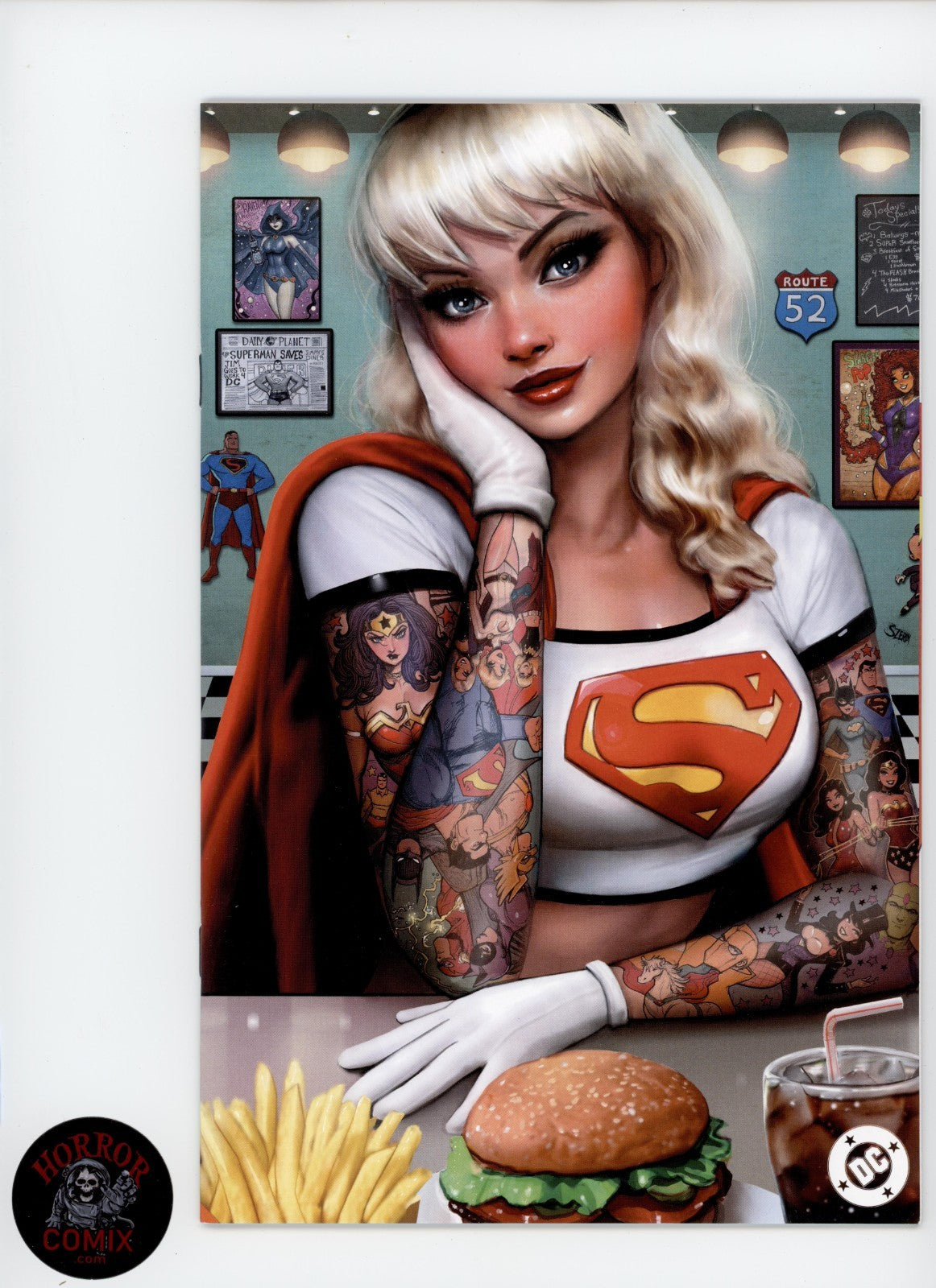 Superman #19 Supergirl Exclusive Szerdy Diner Tattoo Virgin Variant LTD 1500