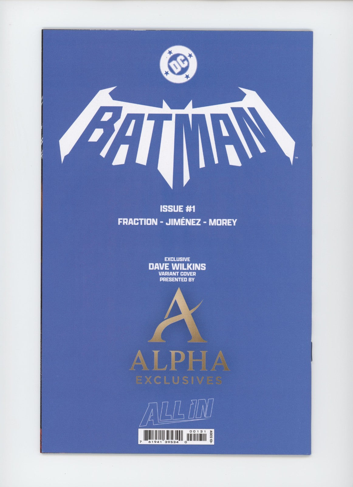 Batman #1 -Shared Exclusive Virgin Variant Dave Wilkins - DC Comics - 2025