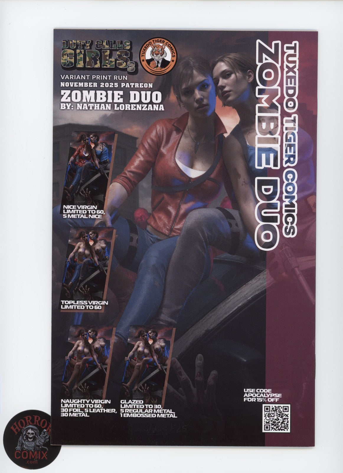 Duty Calls Girls 3 "Zombie Duo" Topless PE Exclusive 35/60 By Nathan Lorenzana
