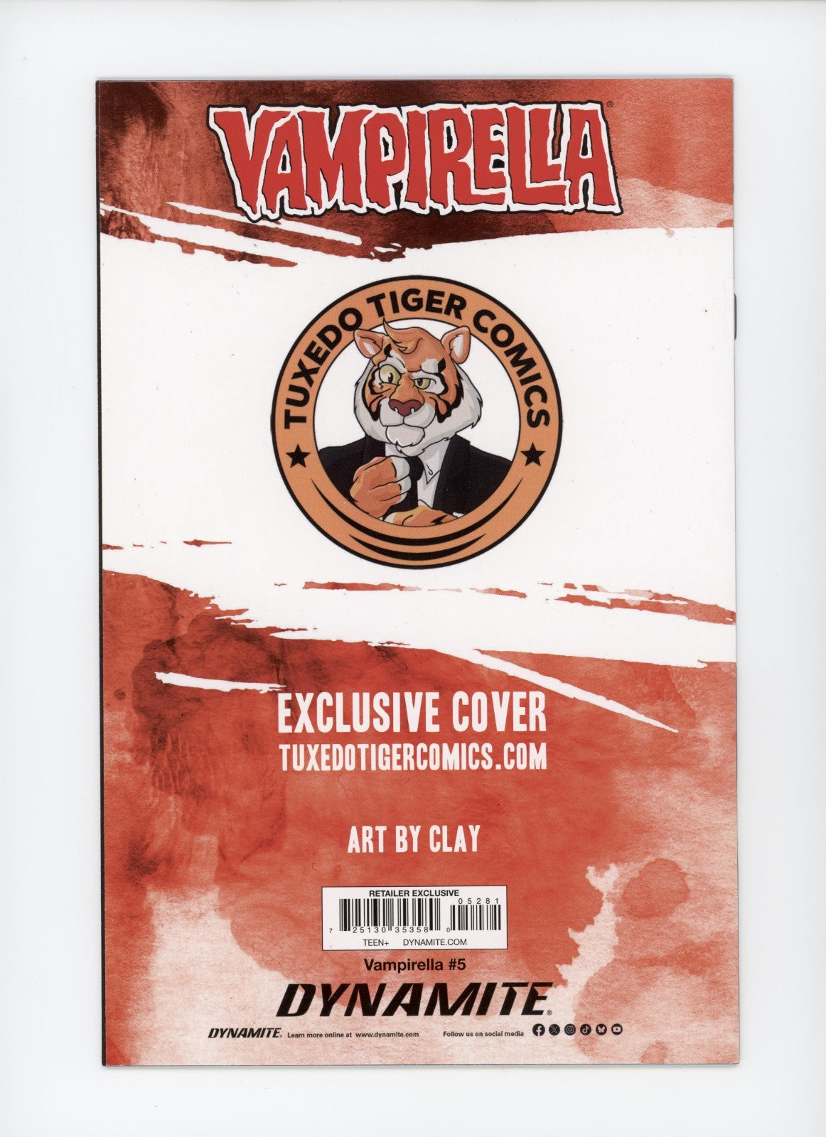 VAMPIRELLA #5 EXCLUSIVE Virgin Variant BY Clay Slight Damage - 2025