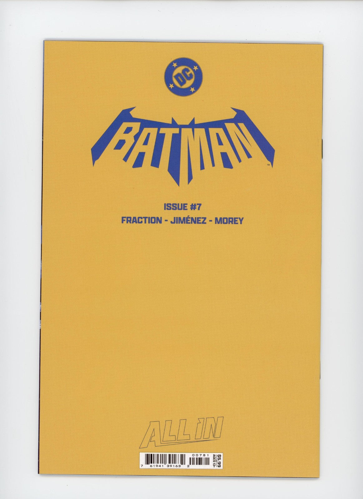 Batman #7G Symbol Card Stock DC Comics - 2026