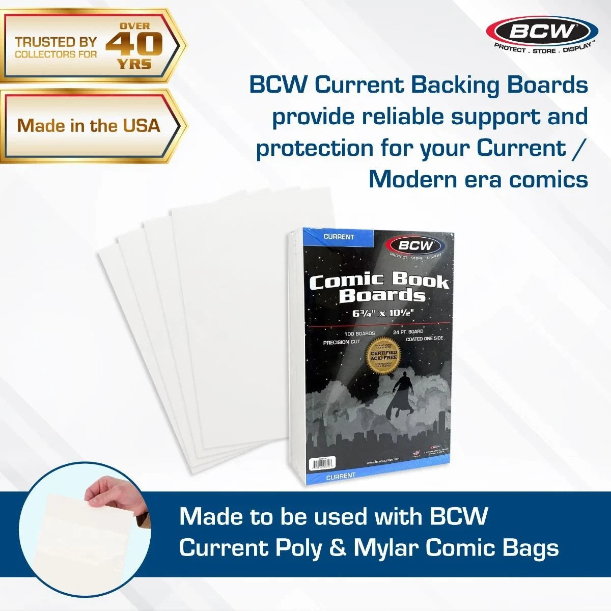 BCW - Resealable Current/Modern Comic Bags + Boards - Multiple Quantities
