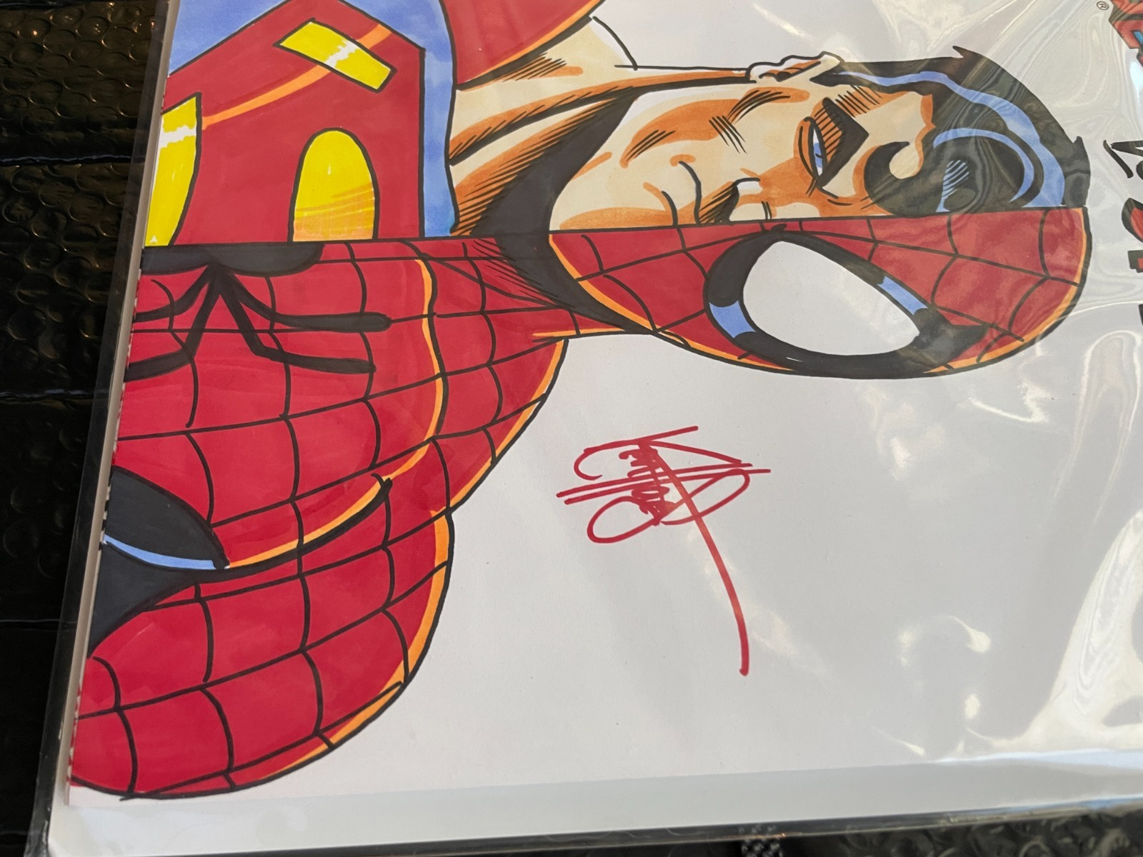 SUPERMAN VS AMAZING SPIDERMAN #1 50TH TREASURY BLANK SIGNED & SKETCH KEN HAESER