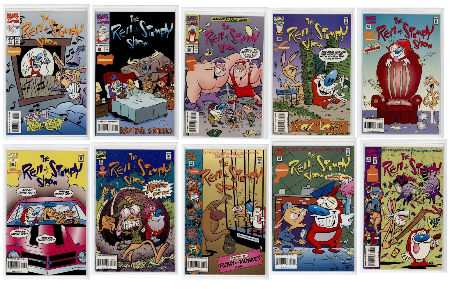 Ren And Stimpy Show Marvel Comic #21-30 Lot of 10 total NM