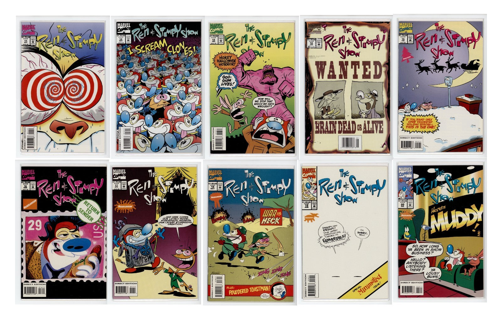 Ren And Stimpy Show Marvel Comic #11 - 20 Lot of 10 total NM