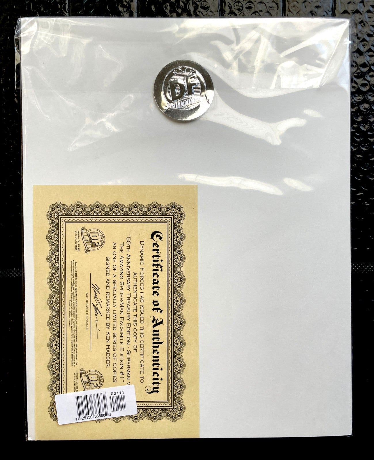 SUPERMAN VS AMAZING SPIDERMAN #1 50TH TREASURY BLANK SIGNED & SKETCH KEN HAESER