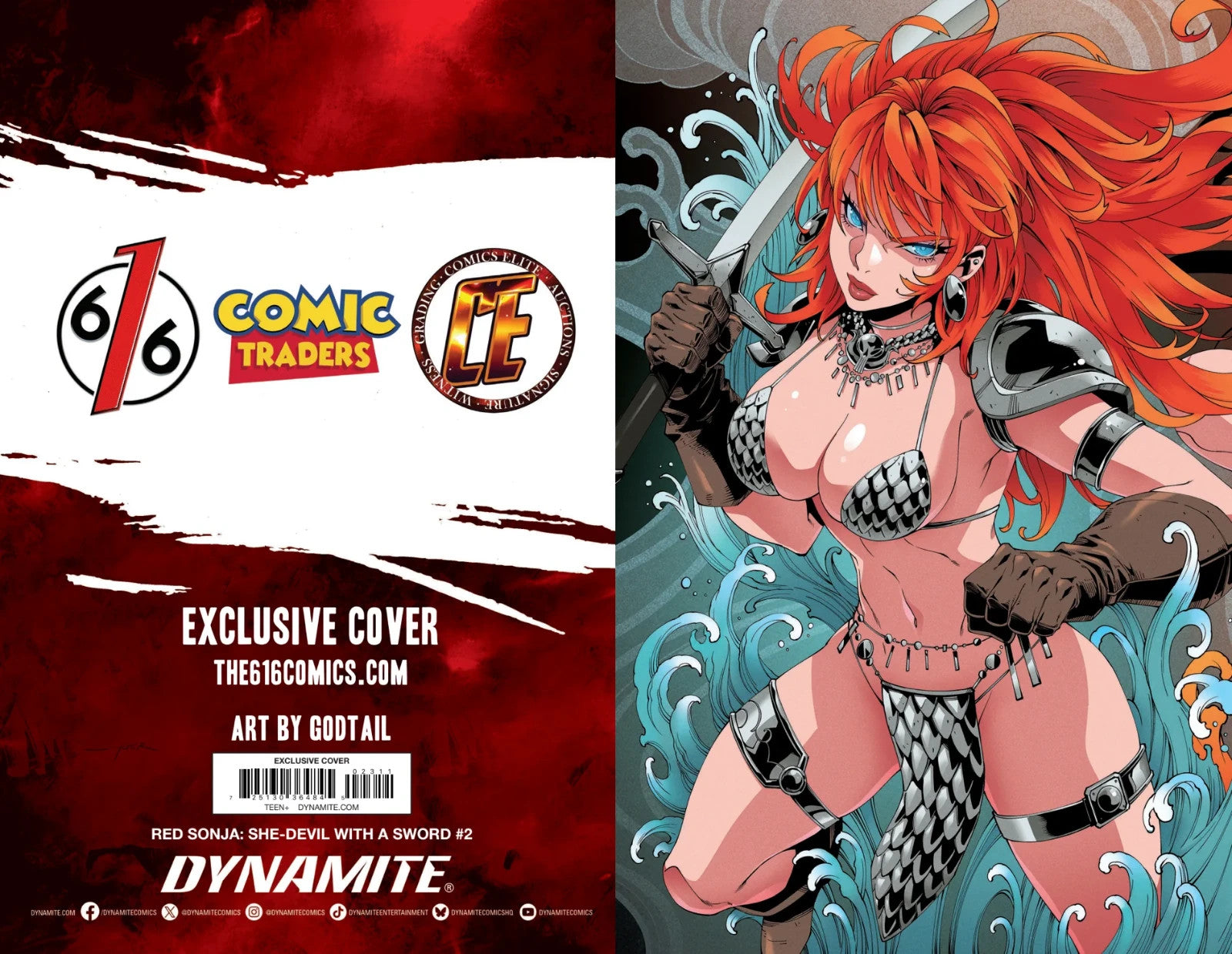 RED SONJA SHE-DEVIL WITH A SWORD #2 GODTAIL Virgin Variant B LTD 500  - 2026