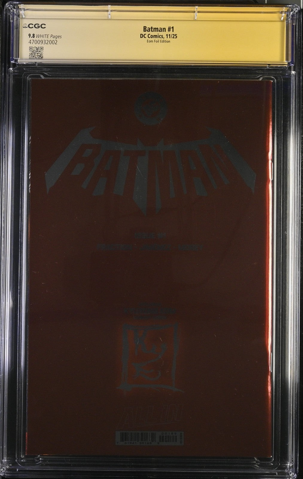 Batman #1 Kyuyong EOM Foil Edition 11/25 CGC SS 9.8 Signed & Sketch by EOM