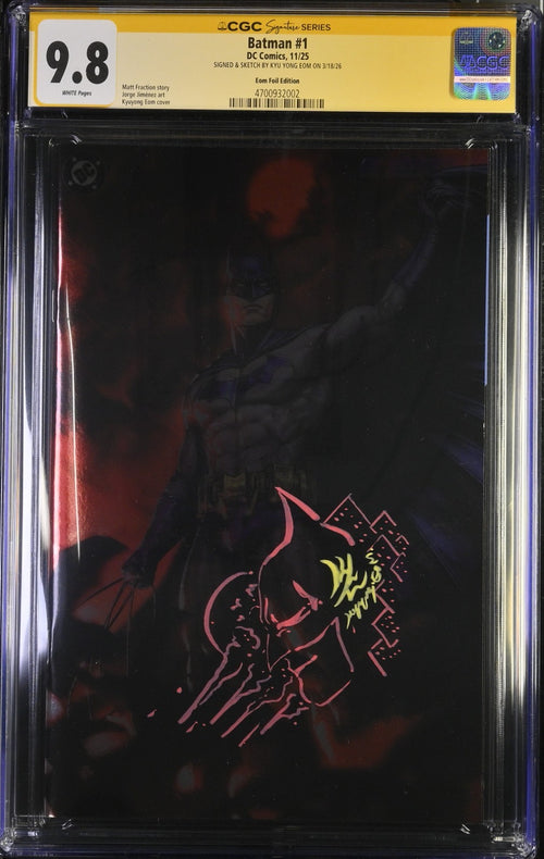 Batman #1 Kyuyong EOM Foil Edition 11/25 CGC SS 9.8 Signed & Sketch by EOM