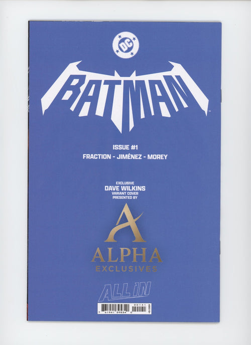 Batman #1 -Shared Exclusive Trade Dress Variant Dave Wilkins- 2025
