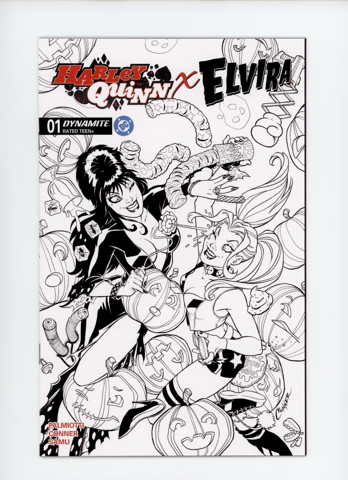 Harley Quinn X Elvira #1 ZM Blind Bag Line Drawing Card Variant - 2026