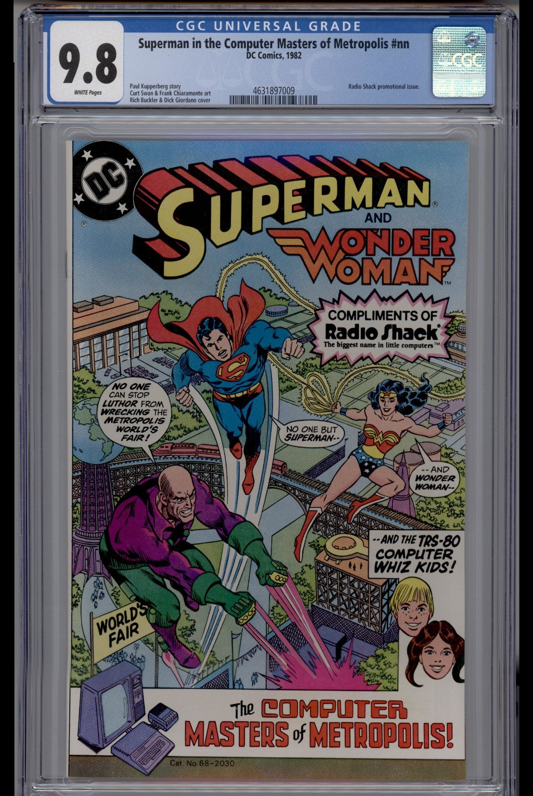 Superman In The Computer Masters Of Metropolis #nn CGC 9.8 Radio Shack - 1982