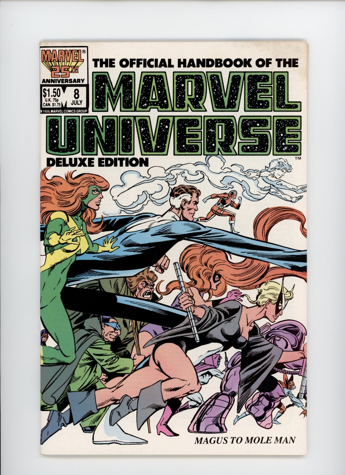 Official Handbook of the Marvel Universe Lot #7-10 & 12 Wraparound cover 1986