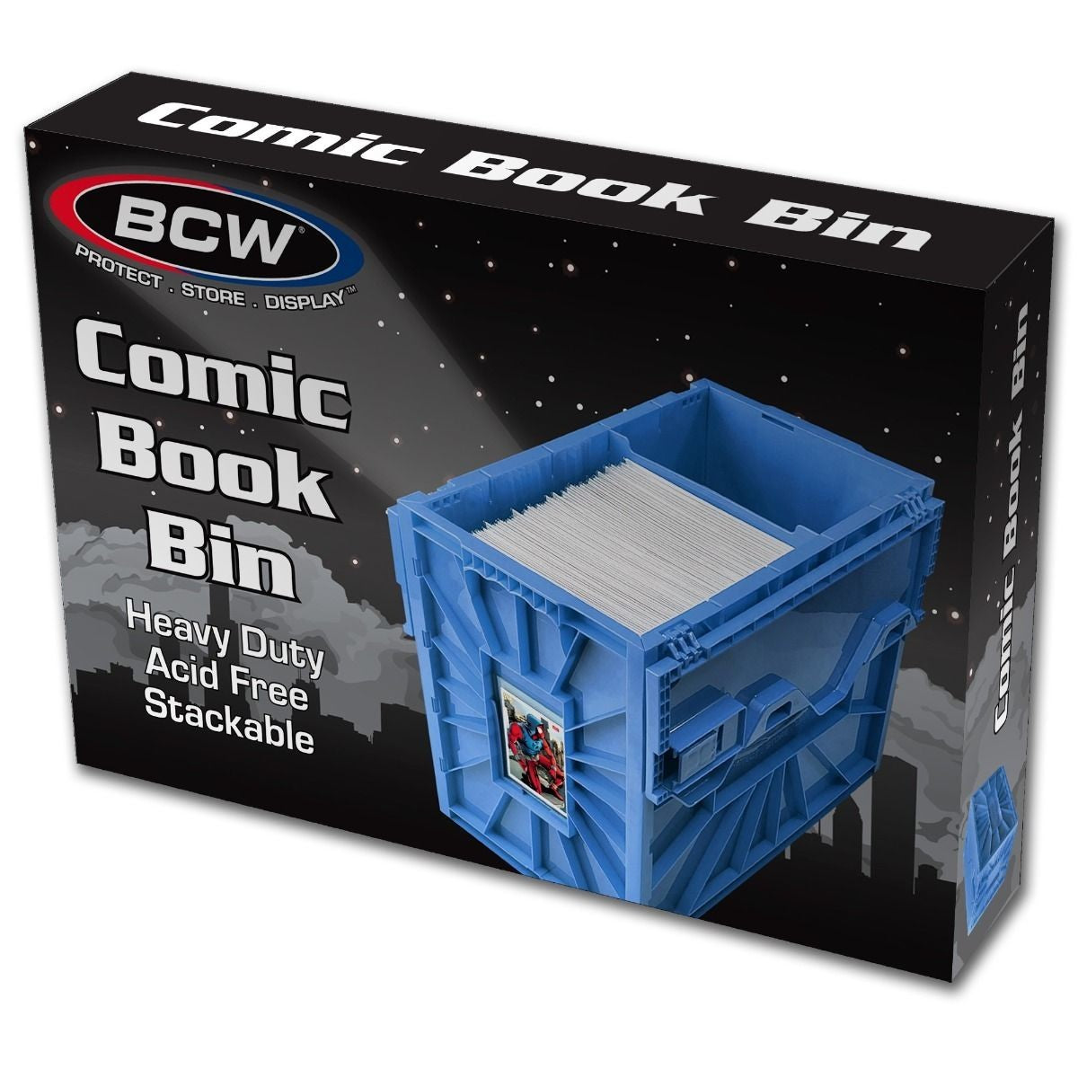 1 Case (5) BCW Blue Short Comic Book Box Bin - Acid Free Heavy Duty Plastic