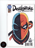 DEATHSTROKE THE TERMINATOR #1 BLANK VARIANT SIGNED AND SKETCHED BY KEN HAESER