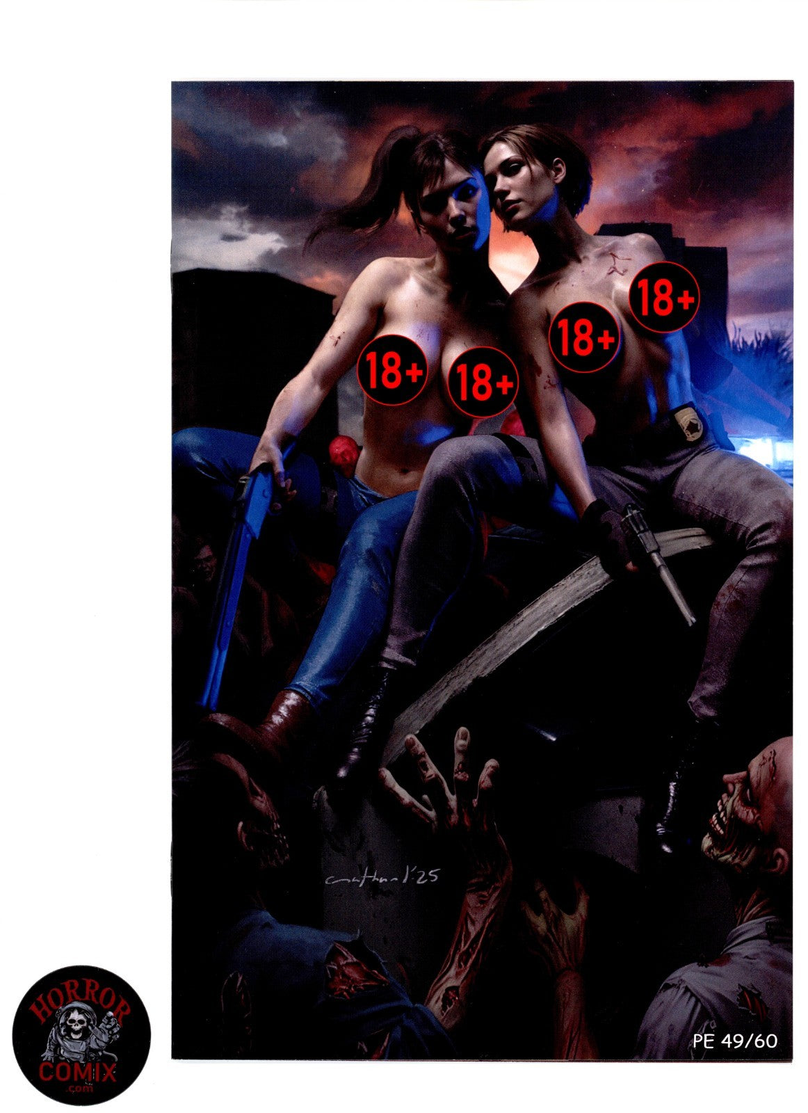 Duty Calls Girls 3 "Zombie Duo" Topless PE Exclusive 49/60 By Nathan Lorenzana