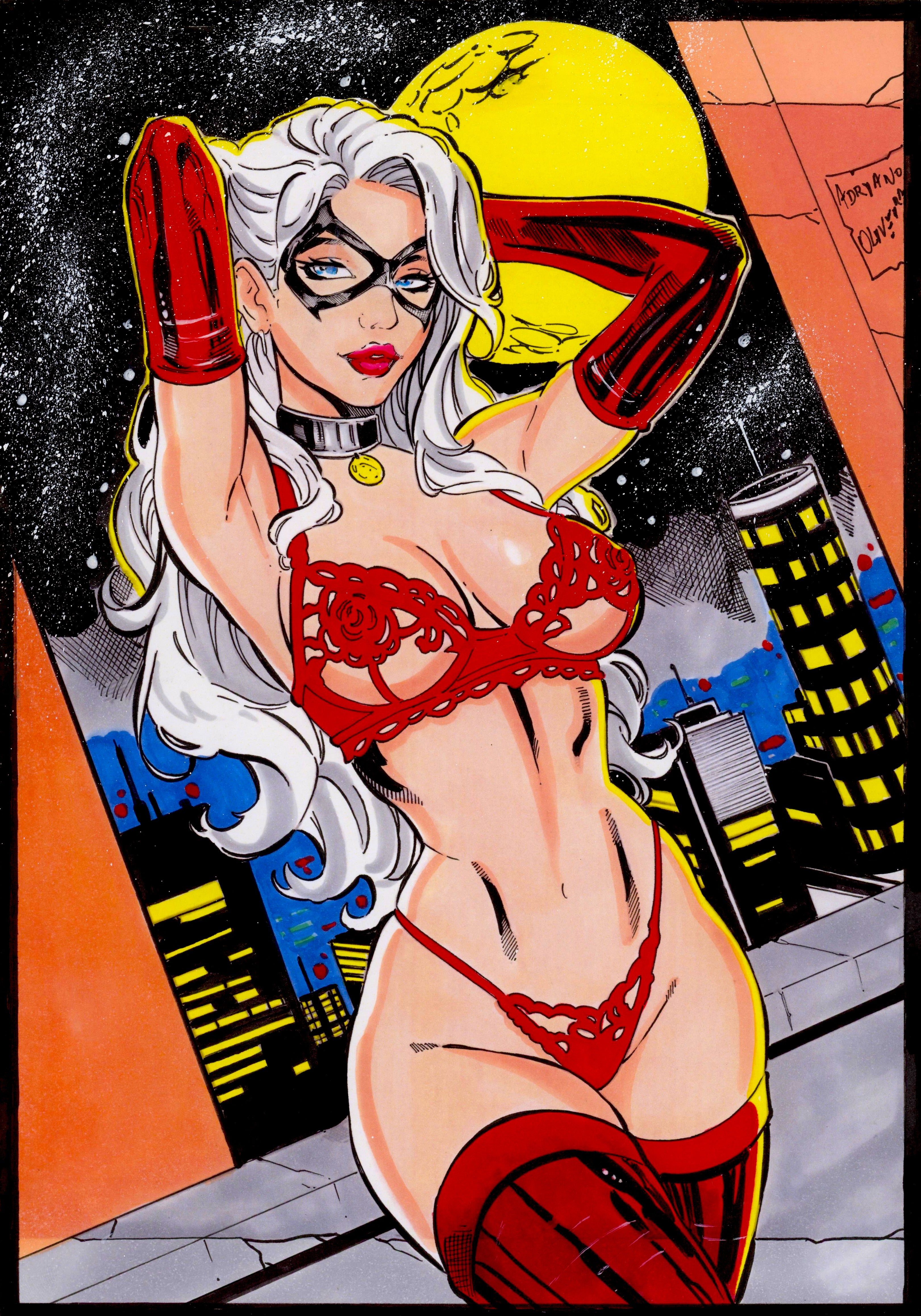 Original Drawing Black Cat by Adriano Oliviera - Spider-Man