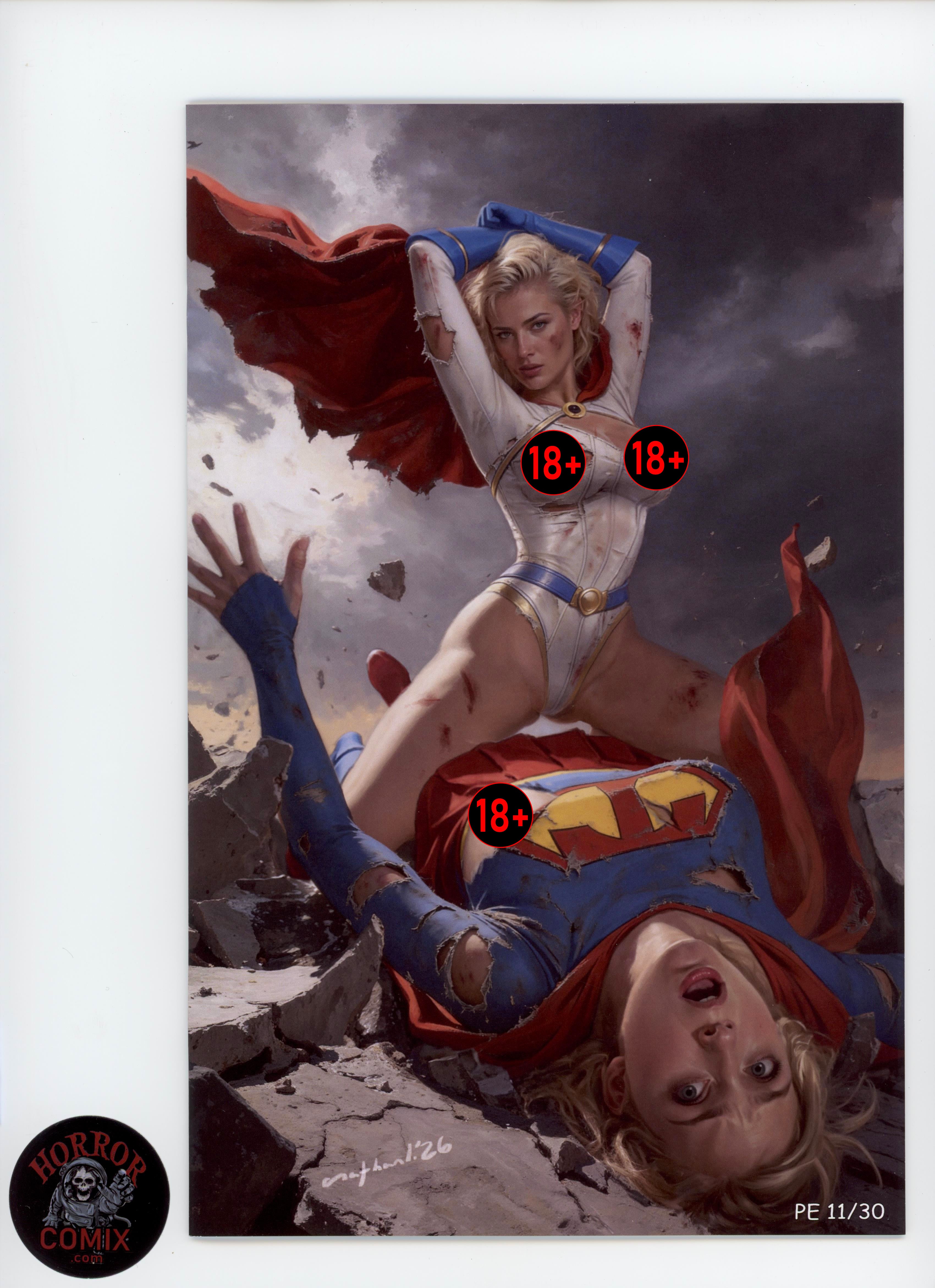Duty Calls Girls 3 "Power Play" Powergirl vs Supergirl by Lorenzana
